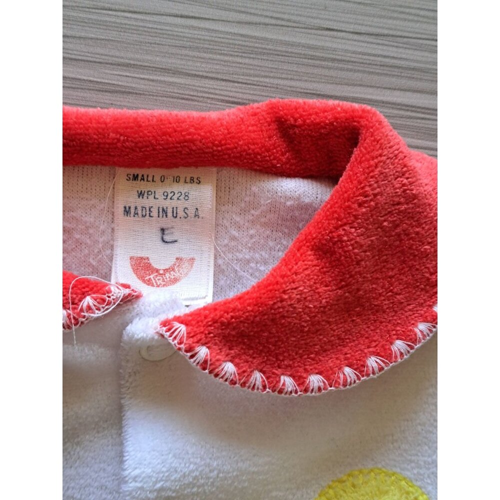 Vintage Infant Footed Sleeper Embroidered Bear Balloon Baby Size 0-10 Lbs USA - Picture 4 of 9